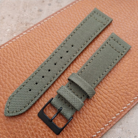 20mm Eulit Canvas Vintage Style Olive OD Green 20/18 Watch Strap