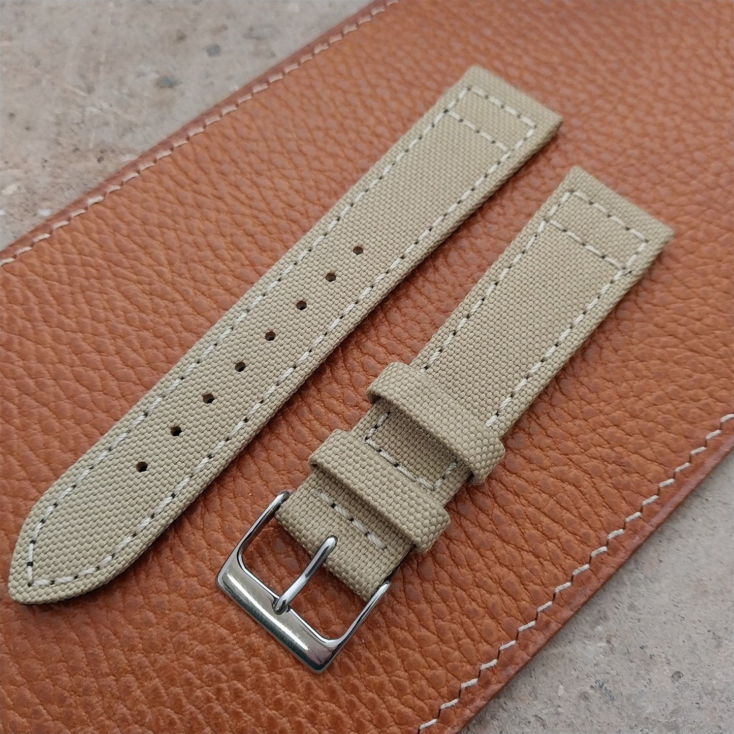 20mm Eulit Canvas Vintage Style Sand Beige 20/18 Watch Strap