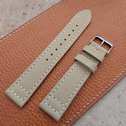 20mm Eulit Canvas Vintage Style Sand Beige 20/18 Watch Strap