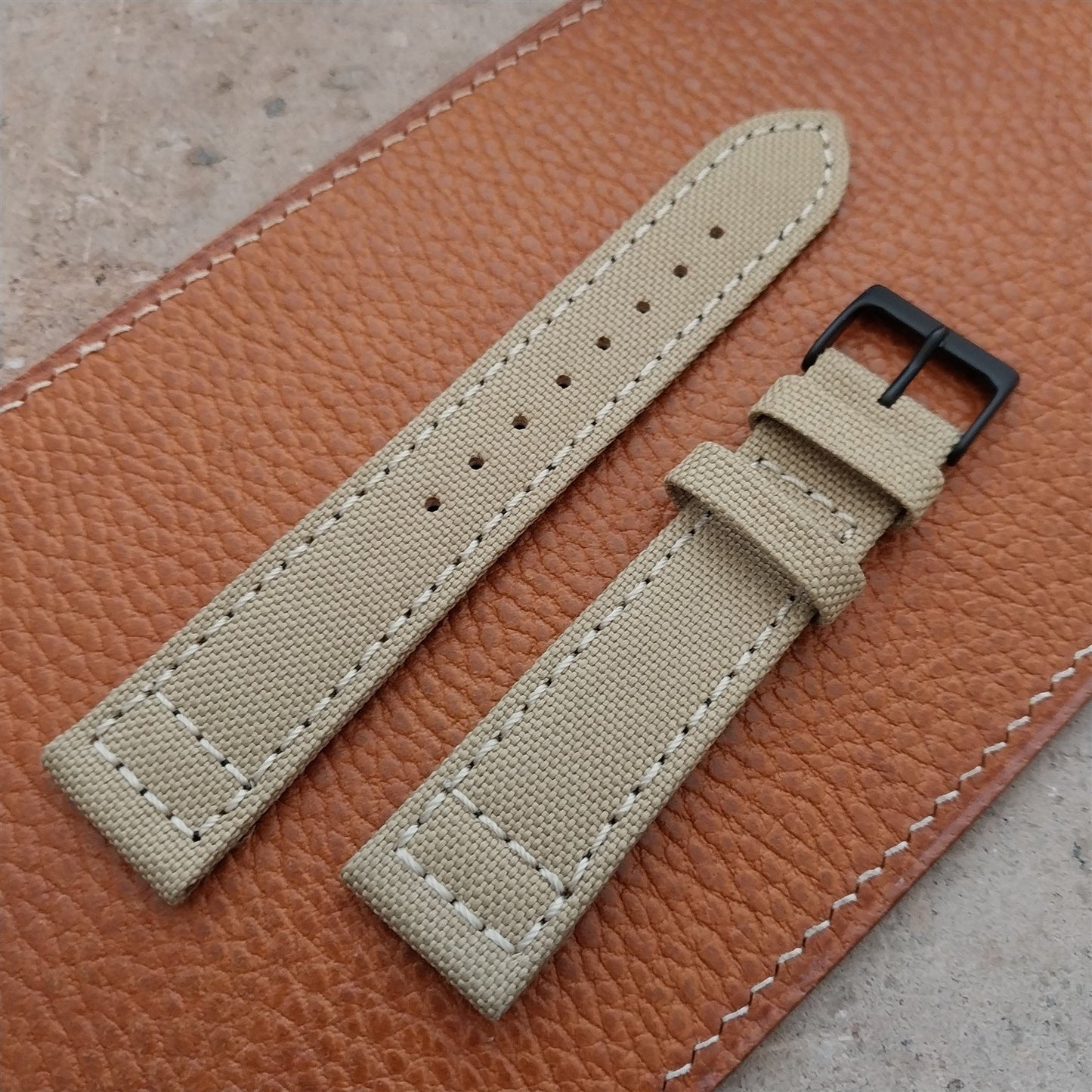 20mm Eulit Canvas Vintage Style Sand Beige 20/18 Watch Strap