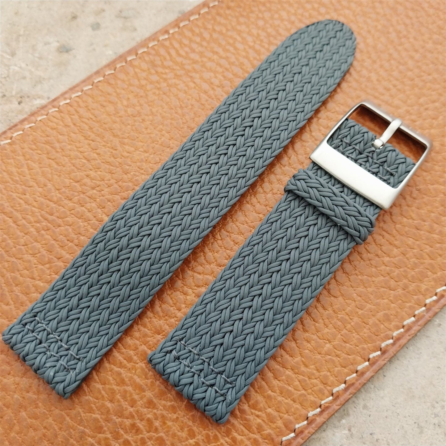 20mm Gray Eulit Palma Pacific Braided Perlon Two-Piece Field Watch Strap