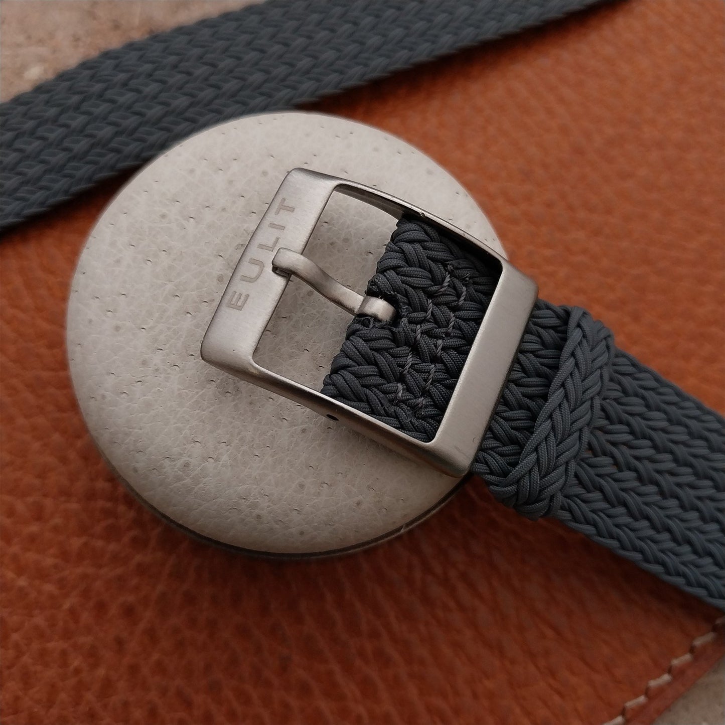 20mm Gray Eulit Palma Pacific Braided Perlon Two-Piece Field Watch Strap
