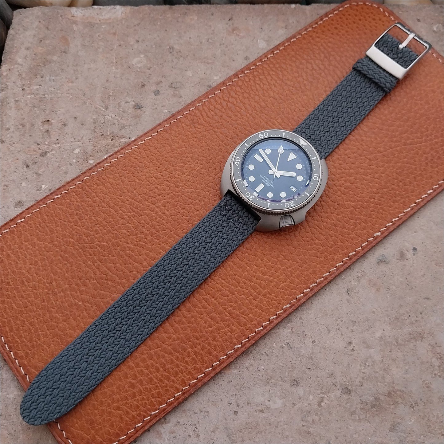 20mm Gray Eulit Palma Pacific Braided Perlon Two-Piece Field Watch Strap