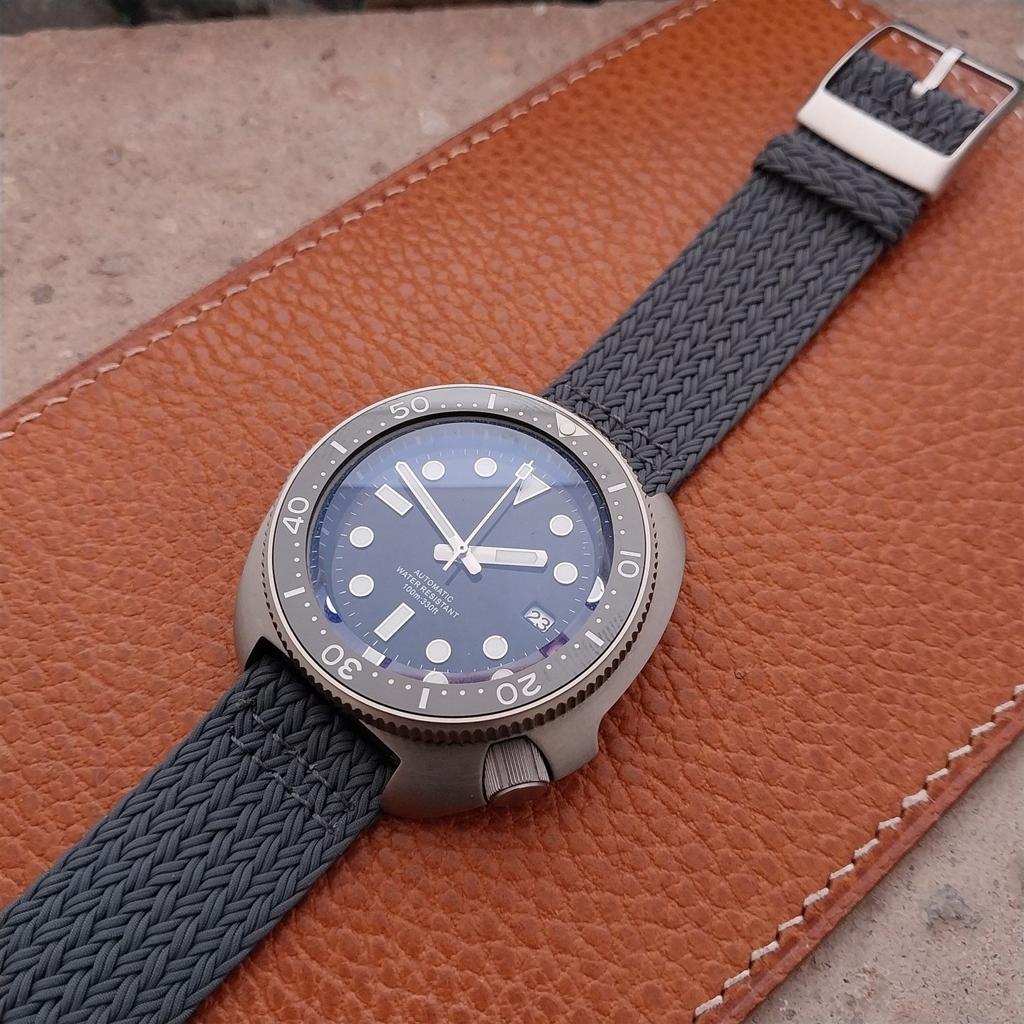 20mm Gray Eulit Palma Pacific Braided Perlon Two-Piece Field Watch Strap