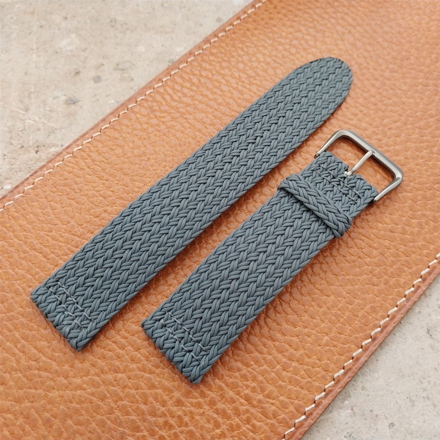 20mm Gray Eulit Palma Pacific Perlon Field Watch Strap & Titanium Buckle