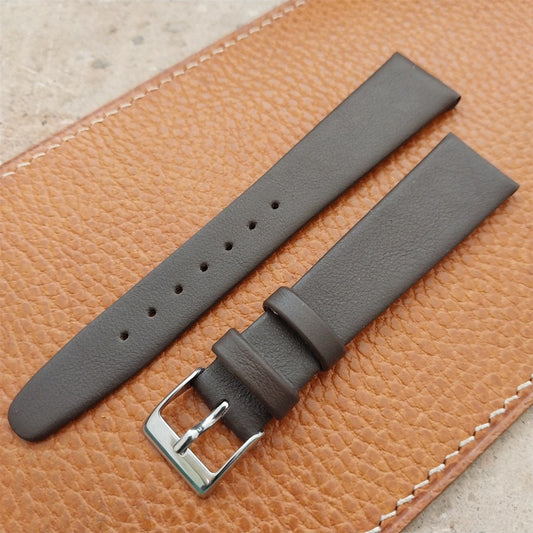 18mm Wire Lug Eulit Natina Clip Brown Leather 18/14 Watch Strap