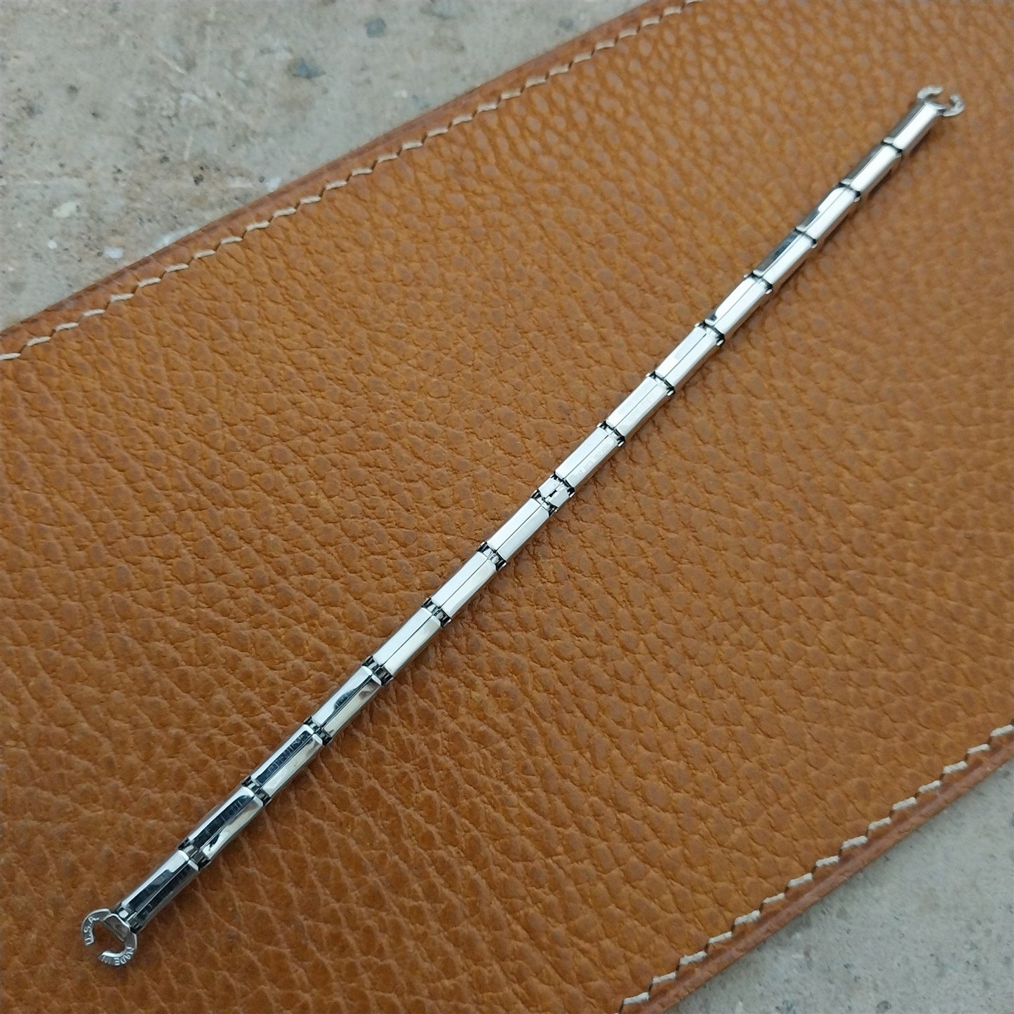 1950s Vintage White Gold-Filled & Black Speidel Unused Cocktail Watch Band