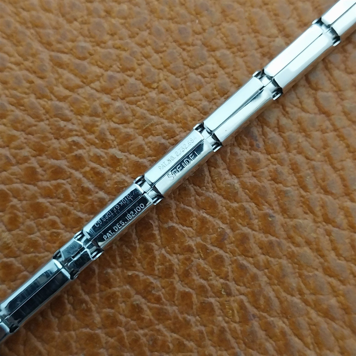 1950s Vintage White Gold-Filled & Black Speidel Unused Cocktail Watch Band