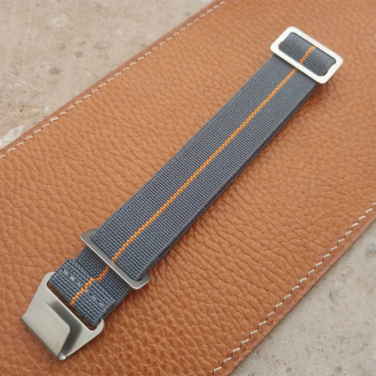20mm Marine Nationale MN Parachute Elastic Gray & Orange Watch Strap