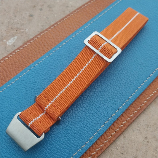 20mm Marine Nationale MN Parachute Elastic Orange & White Watch Strap