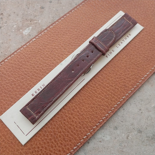 16mm Kerin Alligator 1940s-1950s Wine Color NOS Vintage Watch Strap
