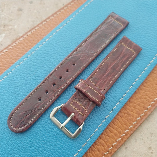 16mm Kerin Alligator 1940s-1950s Wine Color NOS Vintage Watch Strap