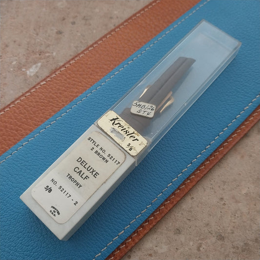 16mm Kreisler Trophy Brown Calf Leather 1960s Unused Vintage Watch Strap