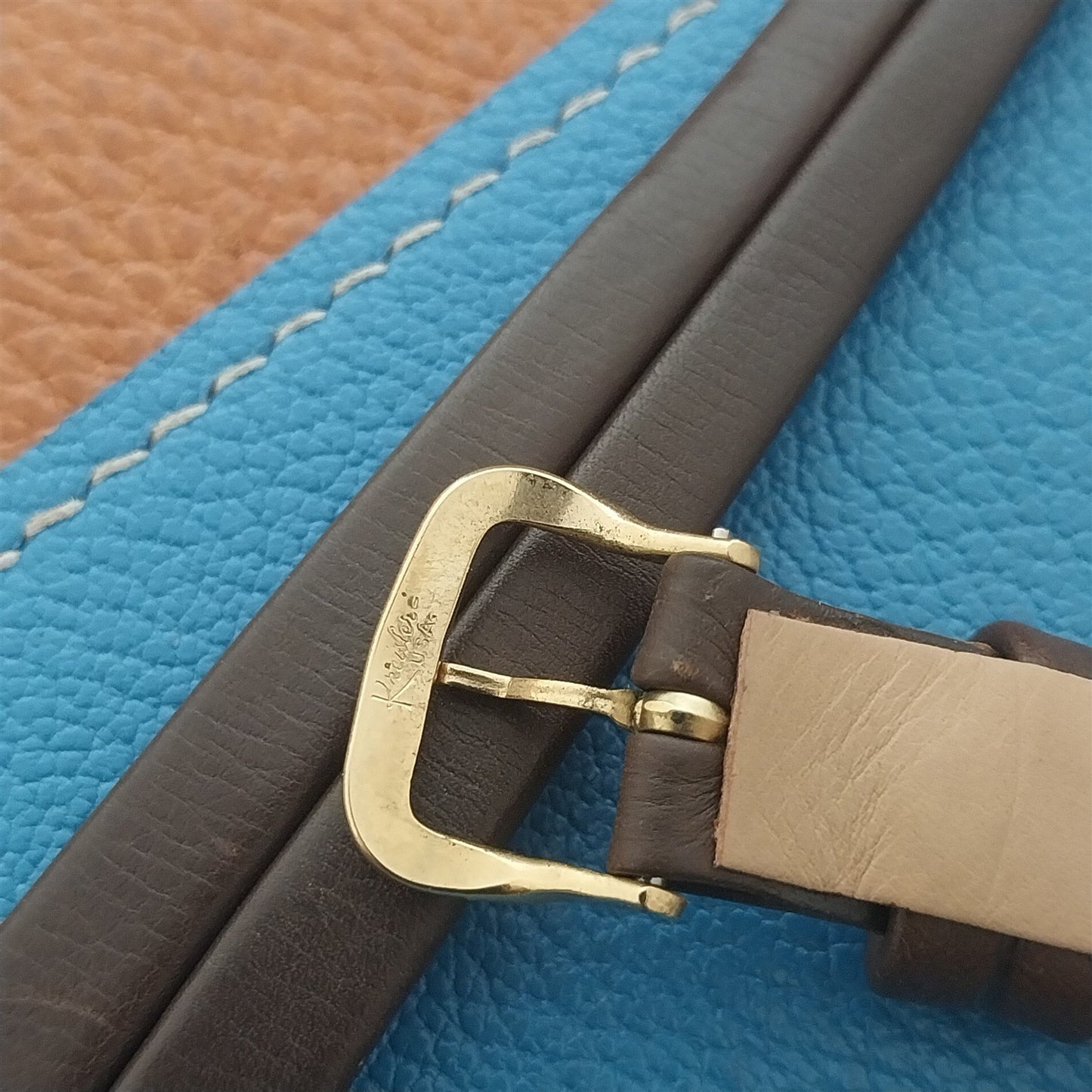 16mm Kreisler Trophy Brown Calf Leather 1960s Unused Vintage Watch Strap