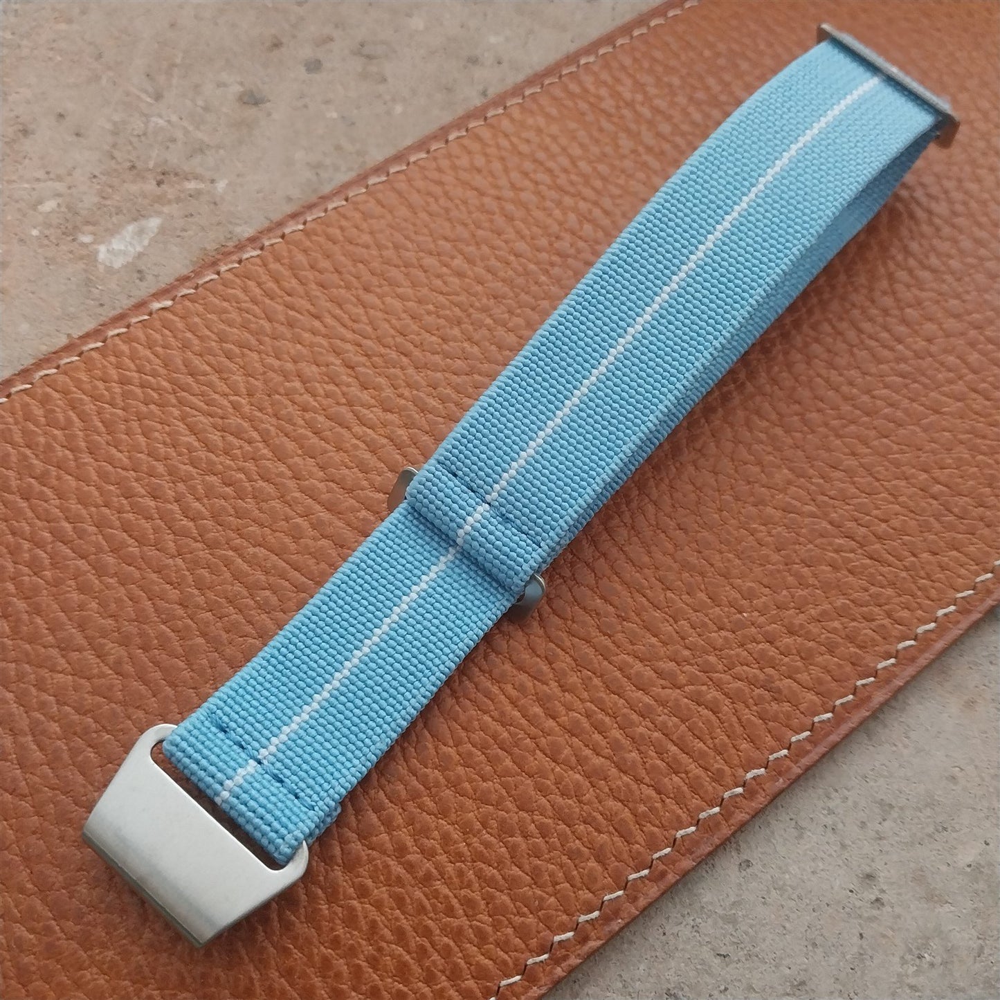 20mm Marine Nationale MN Parachute Elastic Blue & White Watch Strap