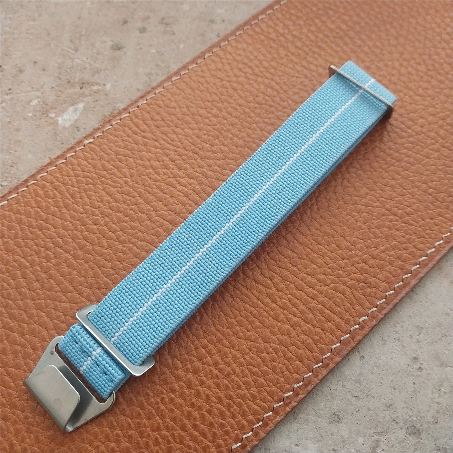 20mm Marine Nationale MN Parachute Elastic Blue & White Watch Strap