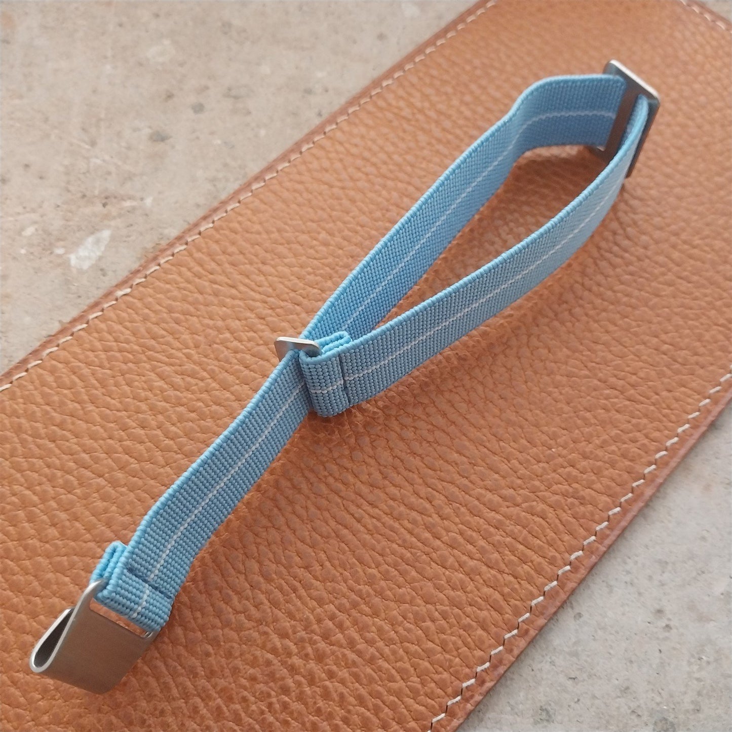 20mm Marine Nationale MN Parachute Elastic Blue & White Watch Strap