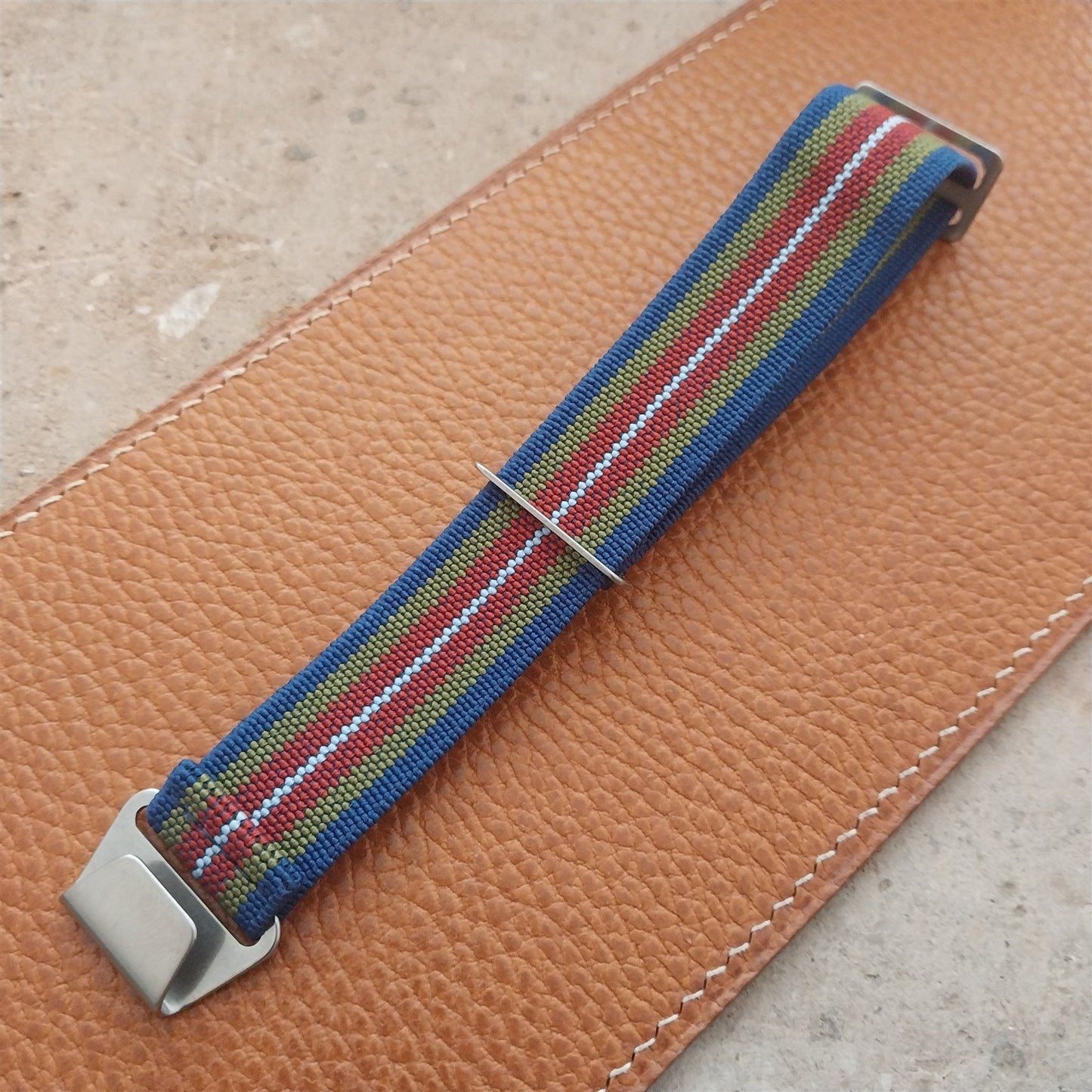 20mm Marine Nationale MN Parachute Elastic Striped Watch Strap