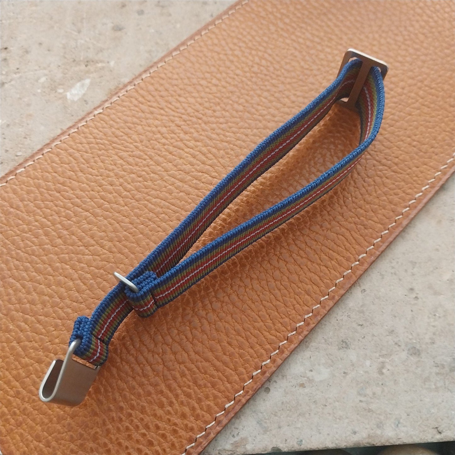 20mm Marine Nationale MN Parachute Elastic Striped Watch Strap