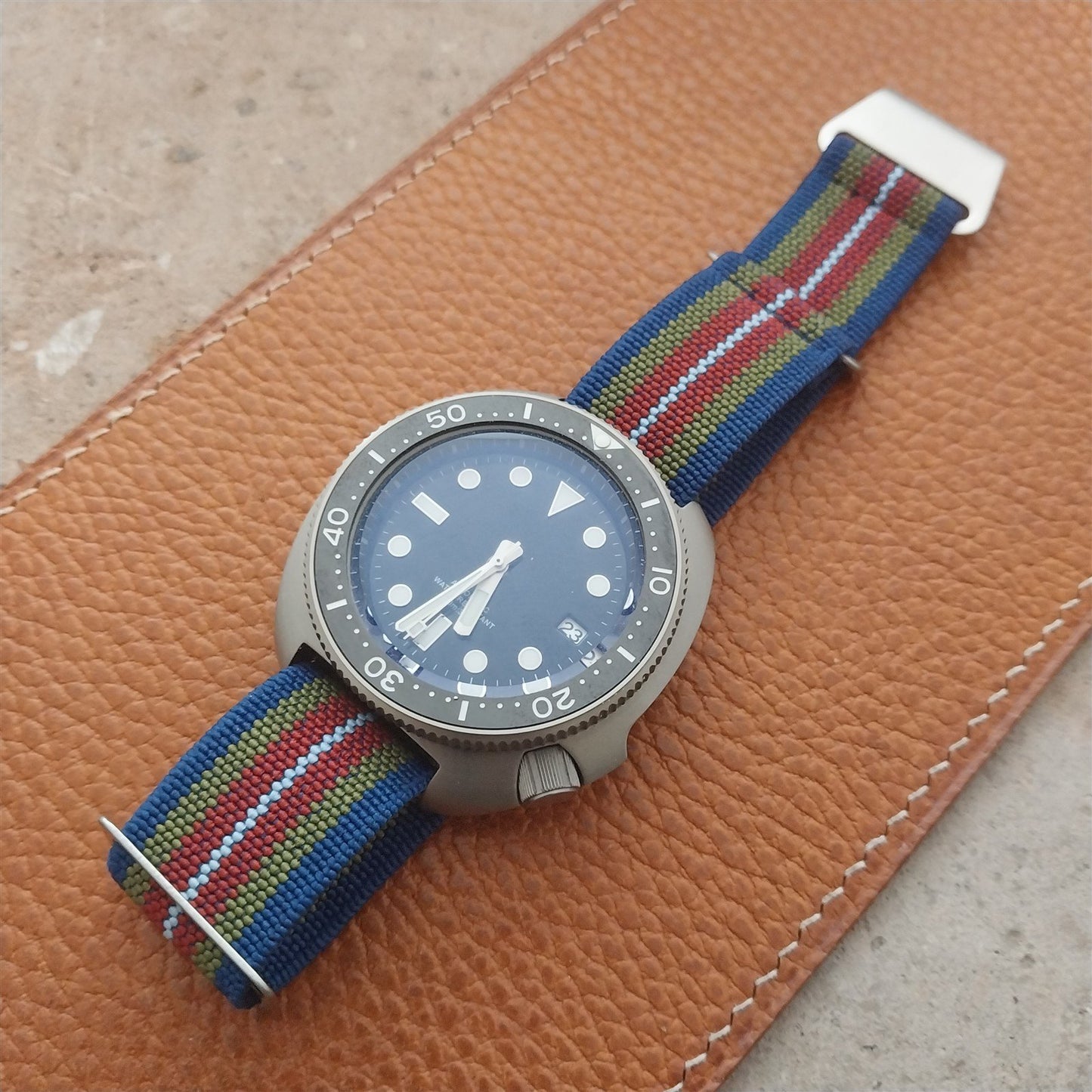 20mm Marine Nationale MN Parachute Elastic Striped Watch Strap