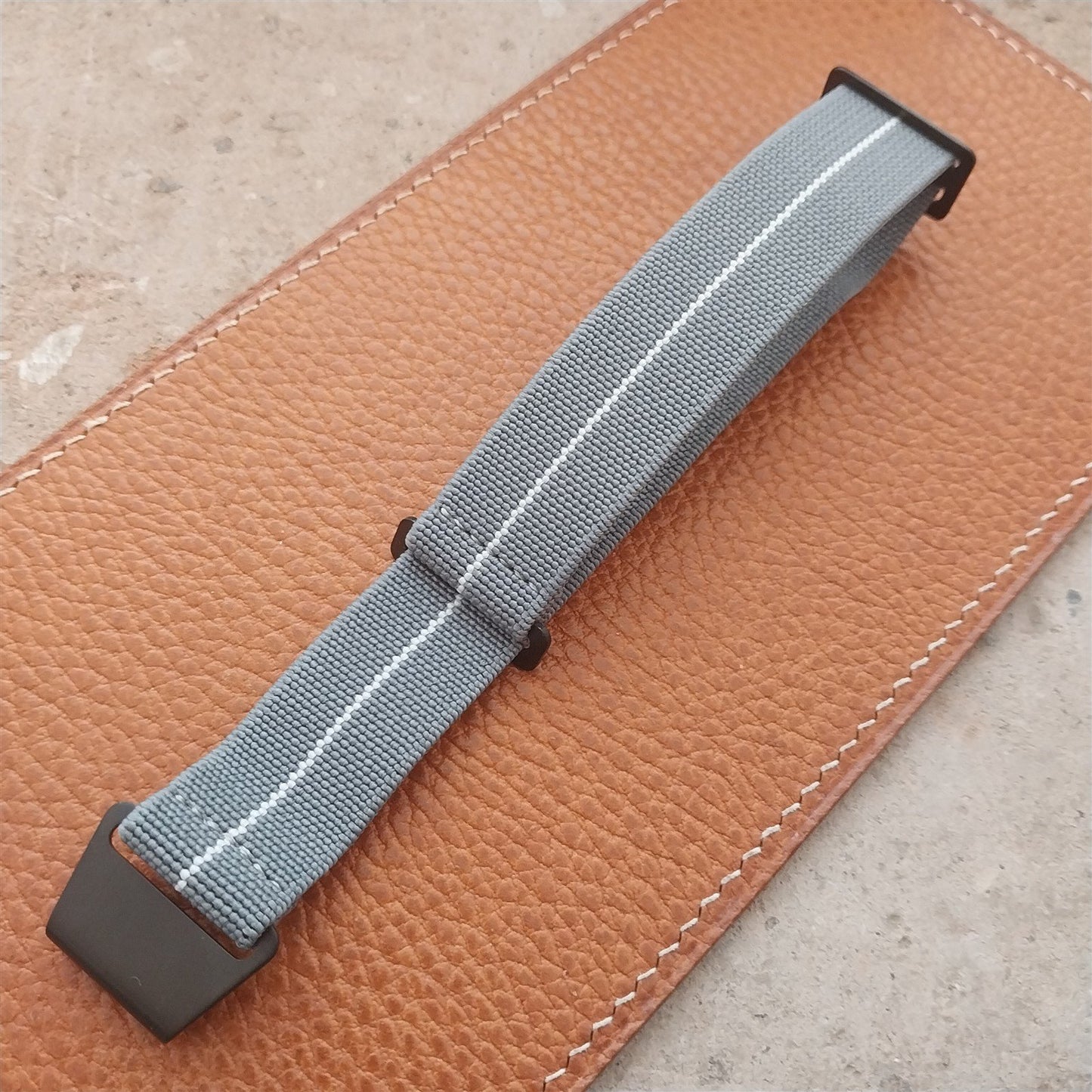 20mm Marine Nationale MN Parachute Elastic Watch Strap & Black Hardware