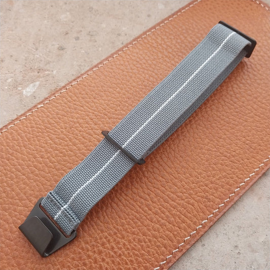 20mm Marine Nationale MN Parachute Elastic Watch Strap & Black Hardware