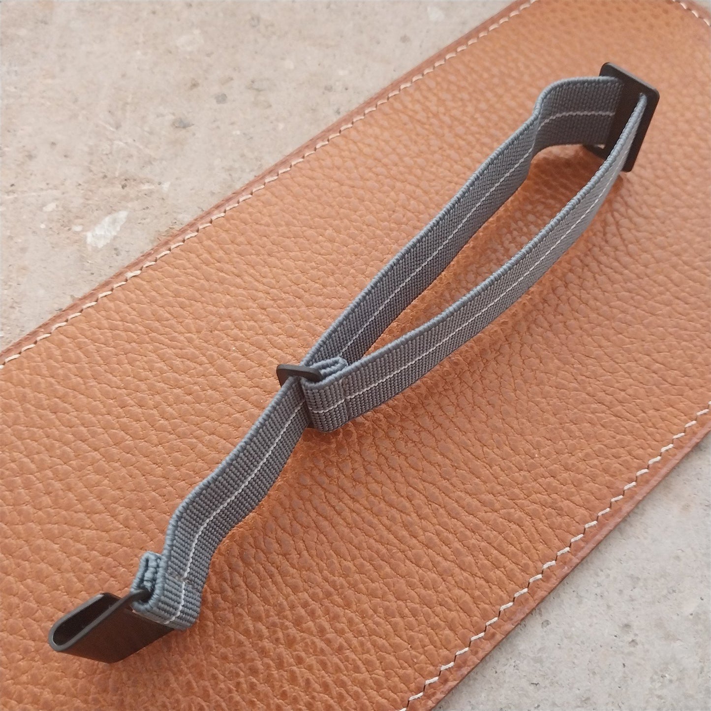 20mm Marine Nationale MN Parachute Elastic Watch Strap & Black Hardware