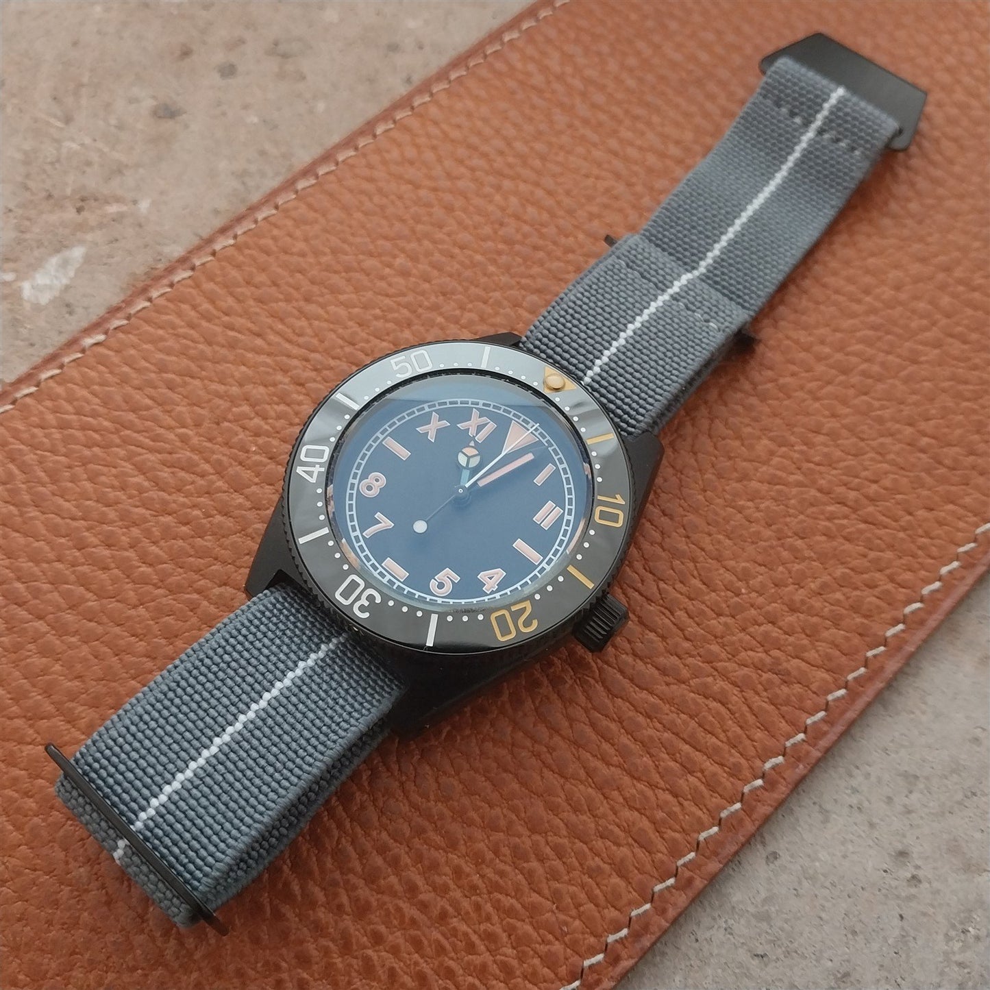 20mm Marine Nationale MN Parachute Elastic Watch Strap & Black Hardware
