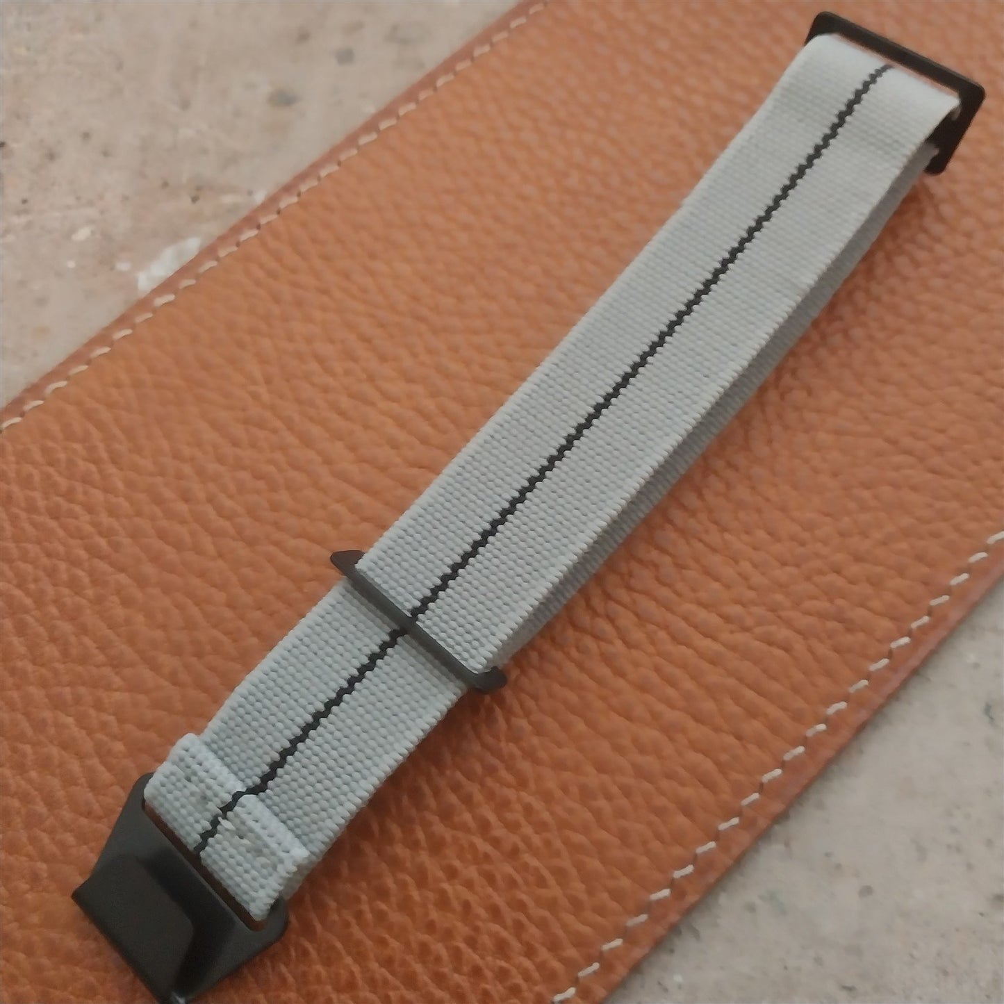 20mm Marine Nationale MN Parachute Elastic Watch Strap & Black Hardware