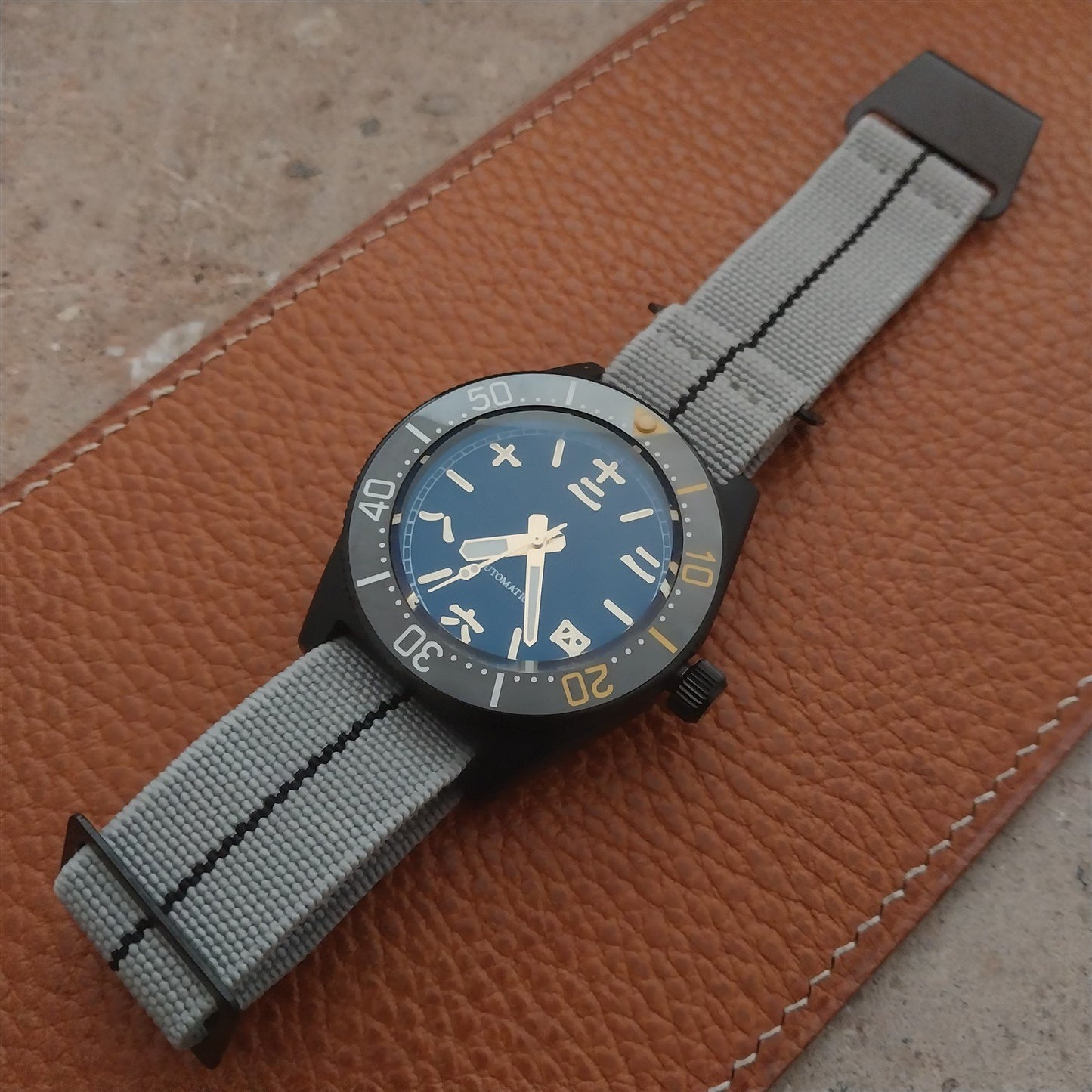 20mm Marine Nationale MN Parachute Elastic Watch Strap & Black Hardware