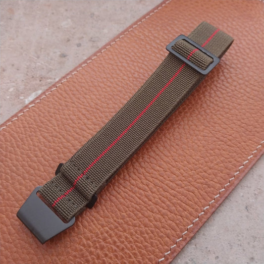 20mm Marine Nationale MN Parachute Elastic Watch Strap & Black Hardware