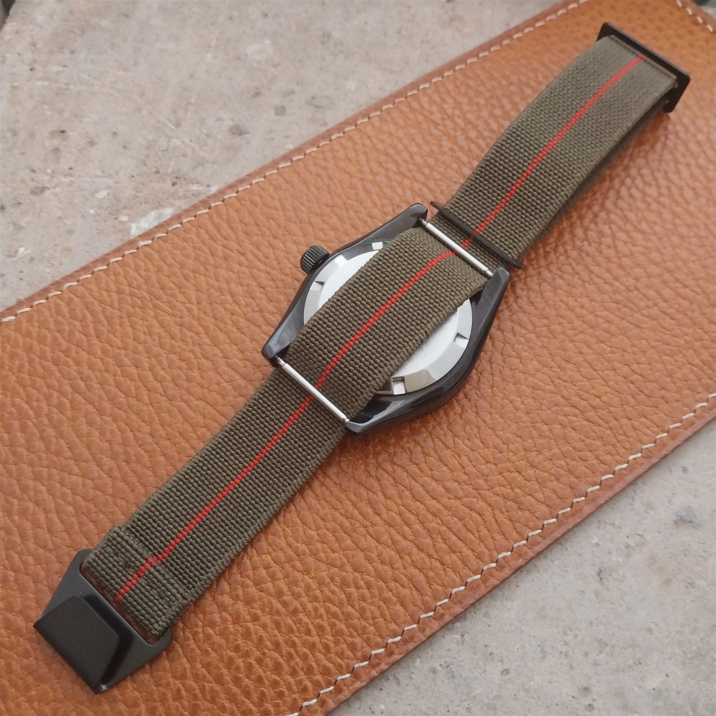 20mm Marine Nationale MN Parachute Elastic Watch Strap & Black Hardware