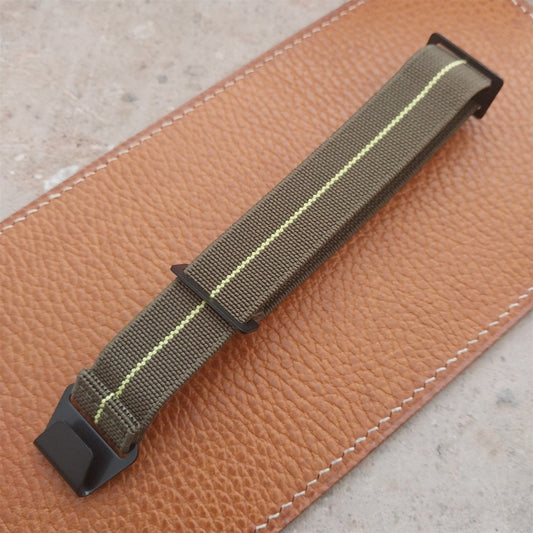 20mm Marine Nationale MN Parachute Elastic Watch Strap & Black Hardware