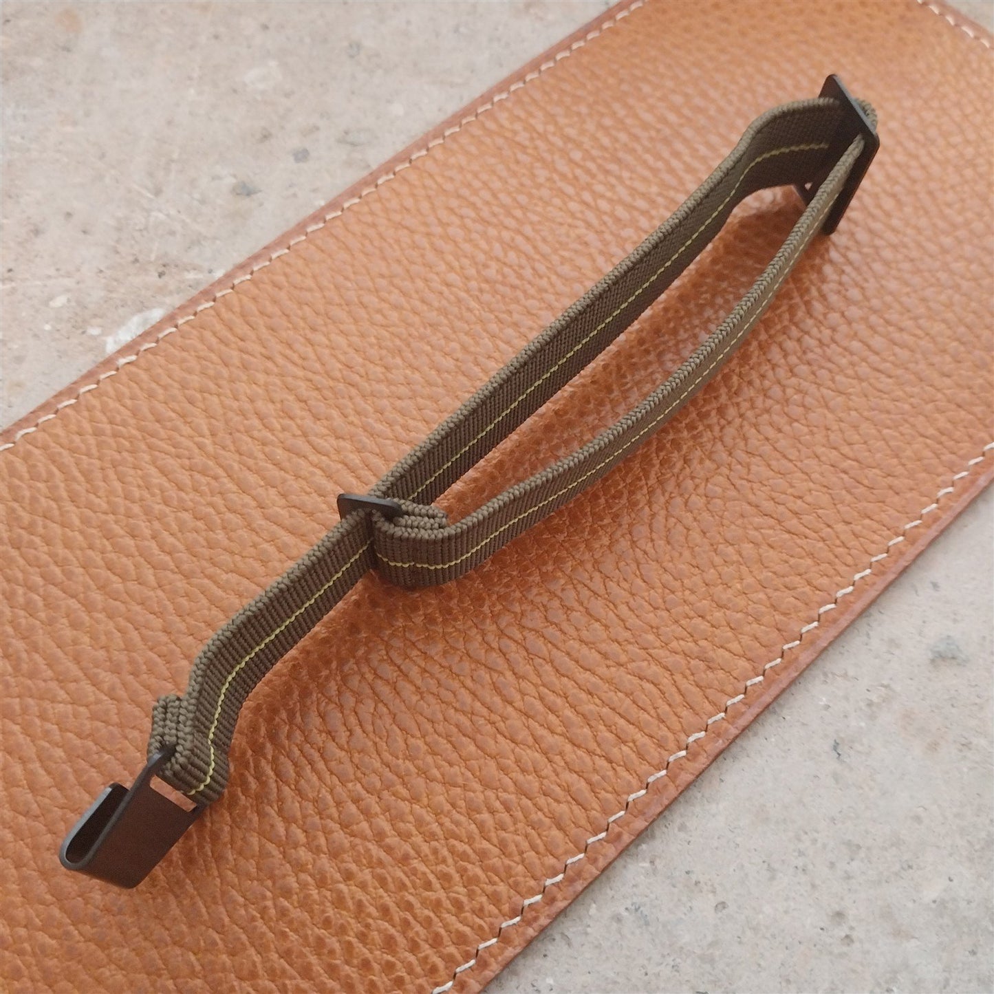 20mm Marine Nationale MN Parachute Elastic Watch Strap & Black Hardware