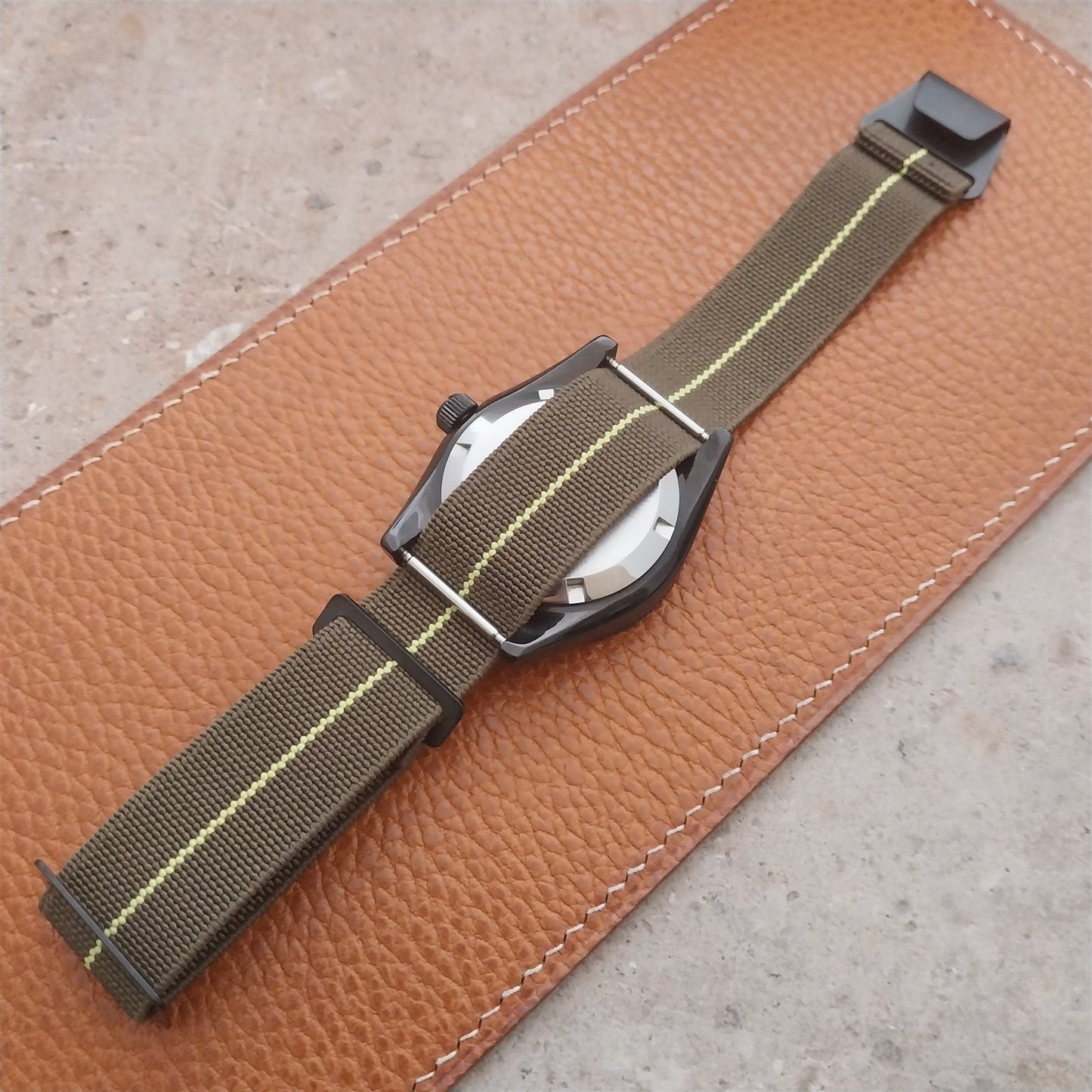 20mm Marine Nationale MN Parachute Elastic Watch Strap & Black Hardware