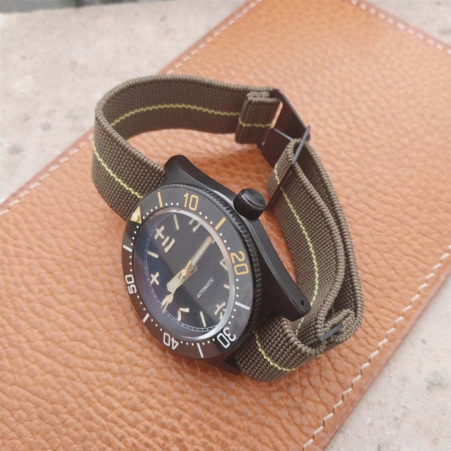 20mm Marine Nationale MN Parachute Elastic Watch Strap & Black Hardware