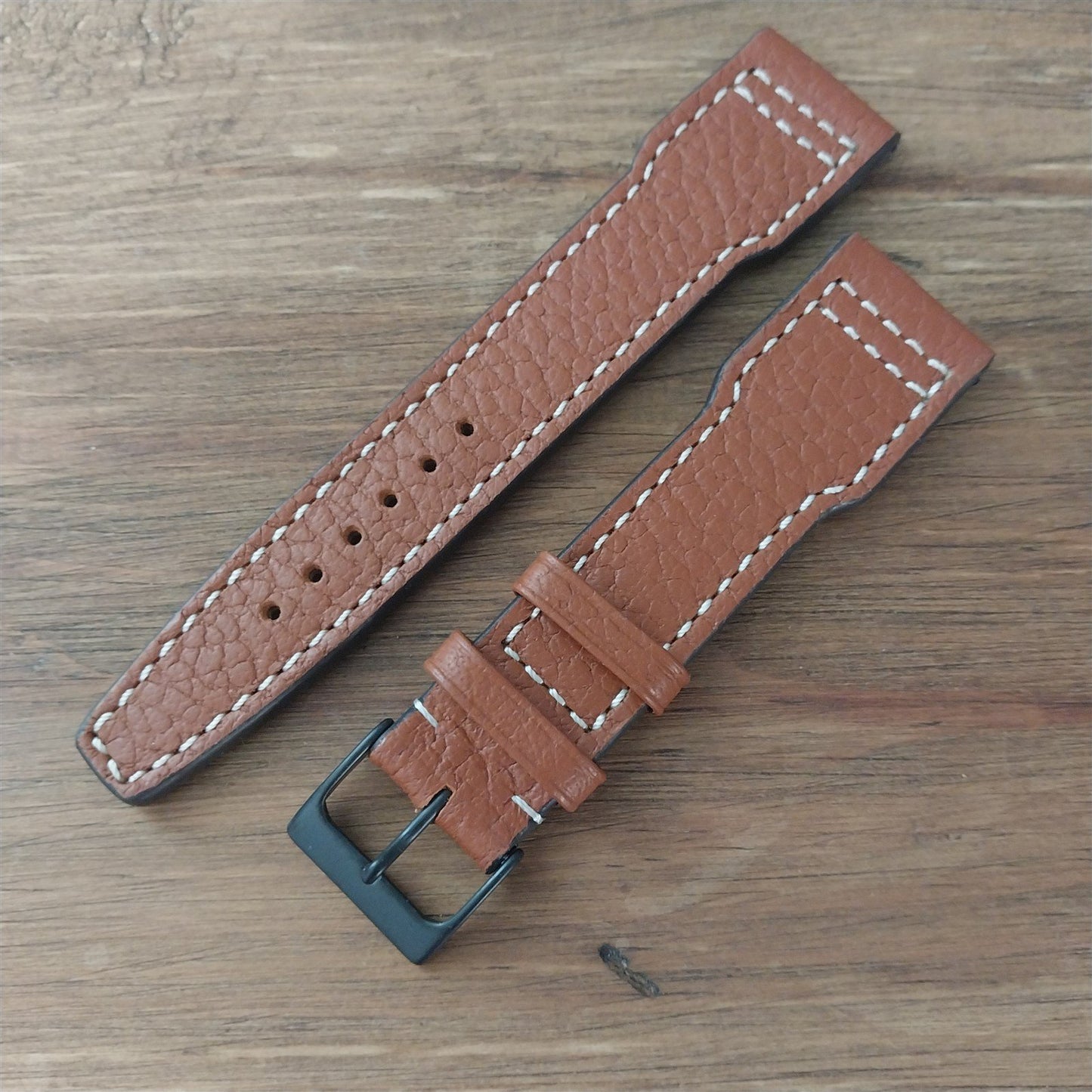 22mm Rios Typhoon Buffalo Leather 22/18 Aviator Pilot Watch Strap