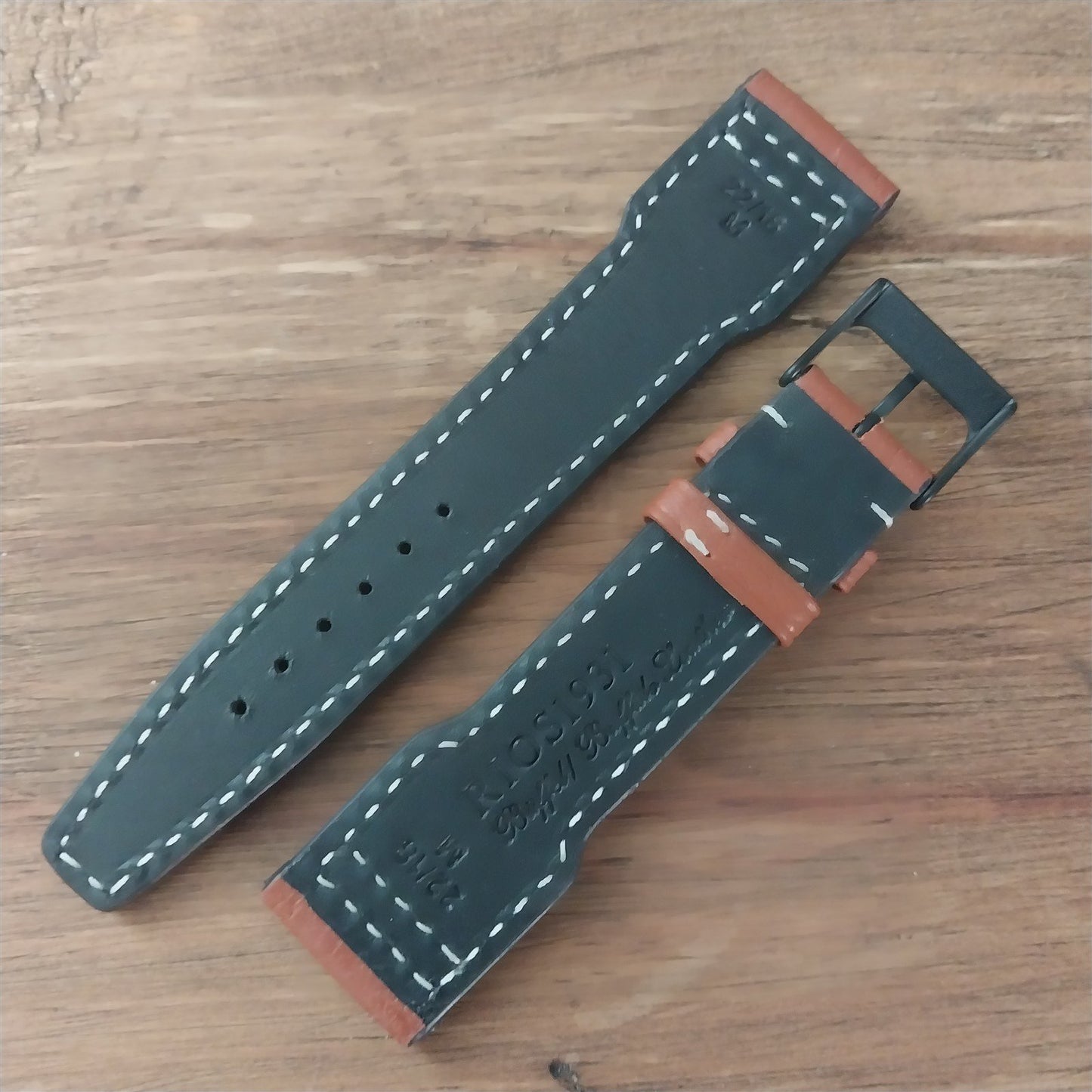 22mm Rios Typhoon Buffalo Leather 22/18 Aviator Pilot Watch Strap