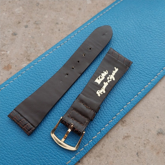 20mm Kalbe Brown Lizard Short Unused nos 1970s Vintage Watch Strap