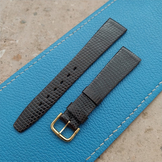 Vintage 16mm Kalbe France Brown Lizard Classic Tapered Watch Strap