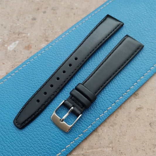 17mm Hadley Roma Tapered Black Leather 17/14 Unused Watch Strap