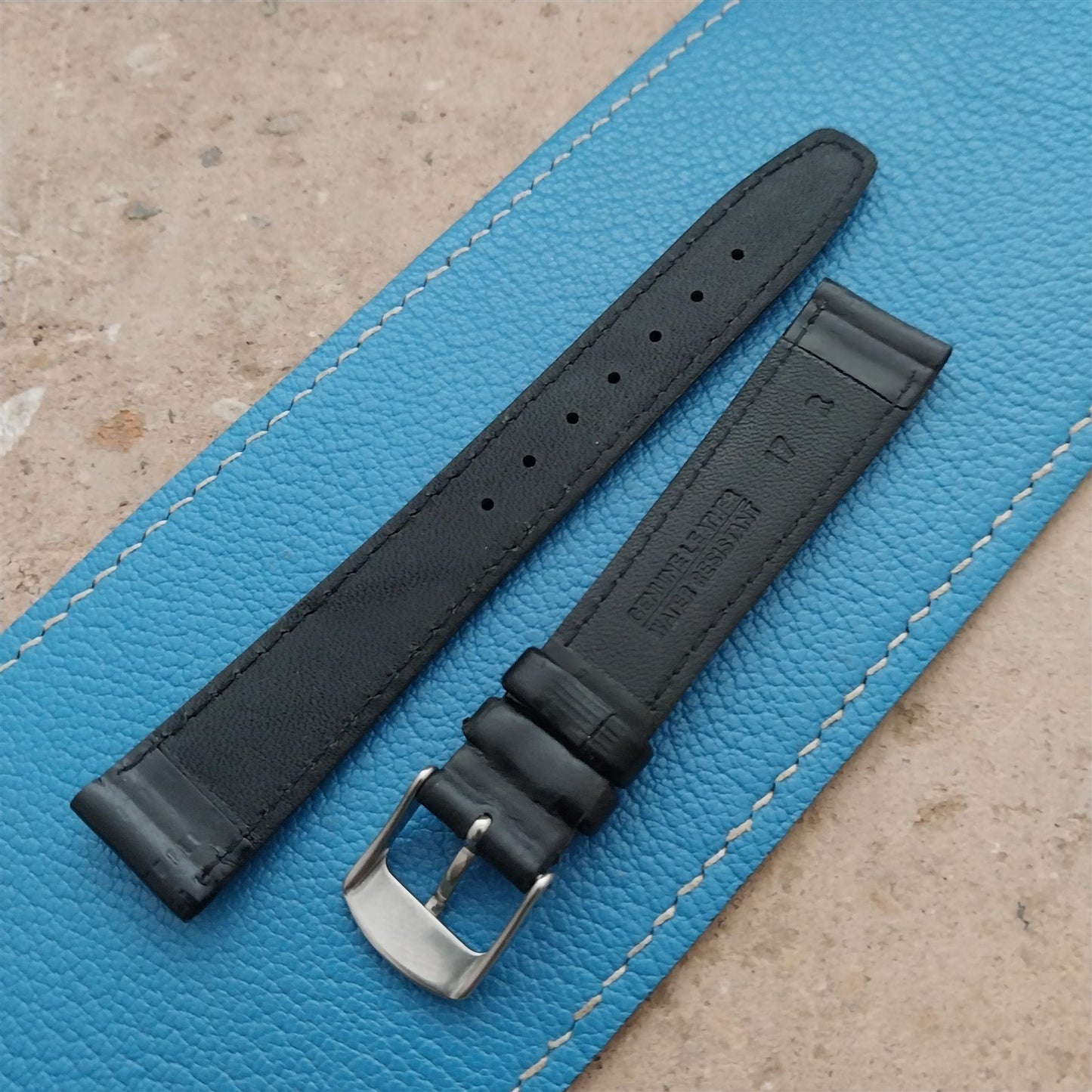 17mm Hadley Roma Tapered Black Leather 17/14 Unused Watch Strap
