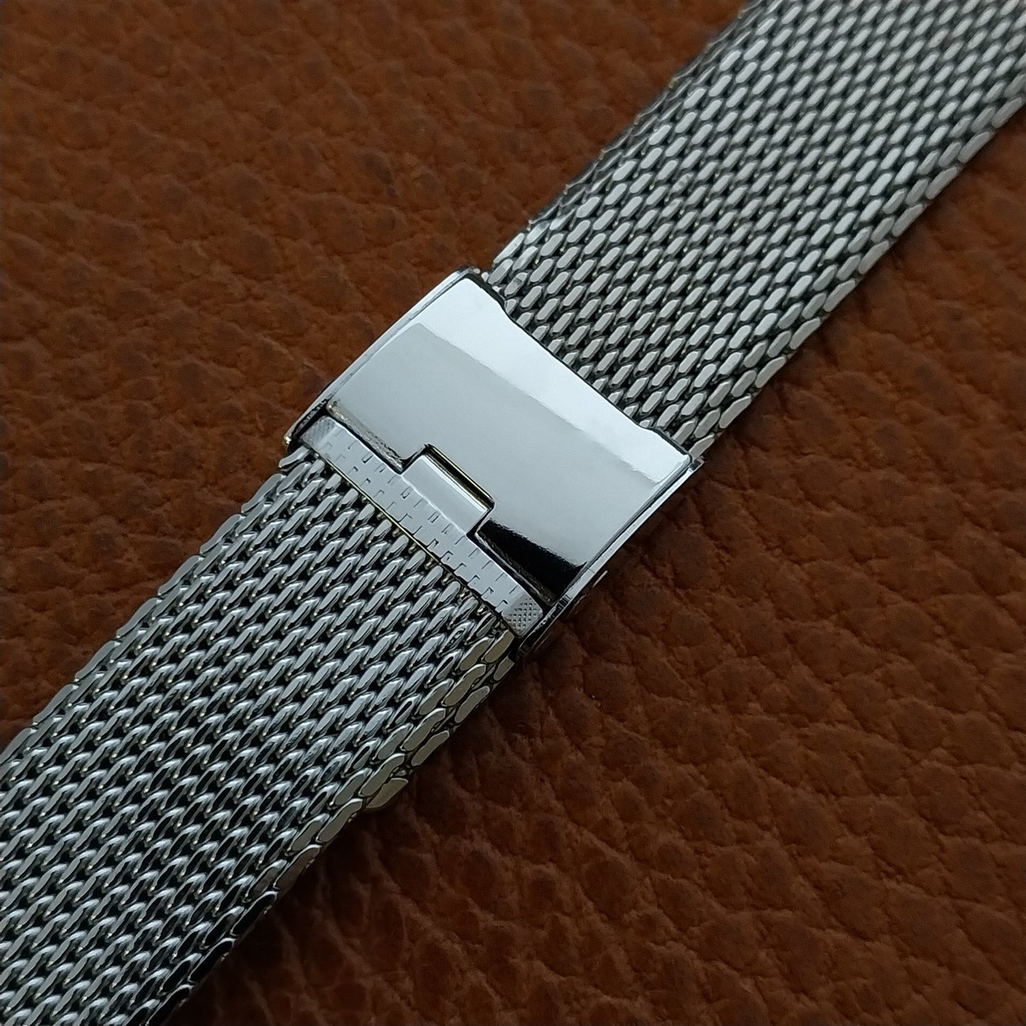 Vintage 17.4mm 10k White Gold-Filled Mesh Speidel Classic 1960s-1970s Watch Band