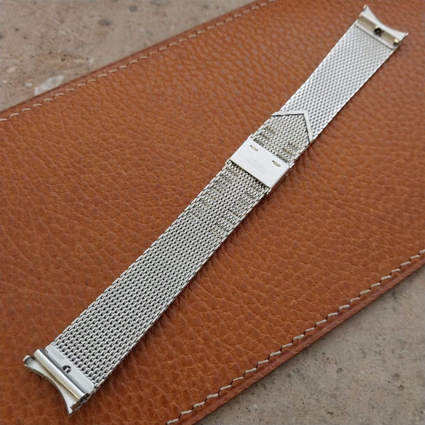 Vintage 17.4mm 10k White Gold-Filled Mesh Speidel Classic 1960s-1970s Watch Band