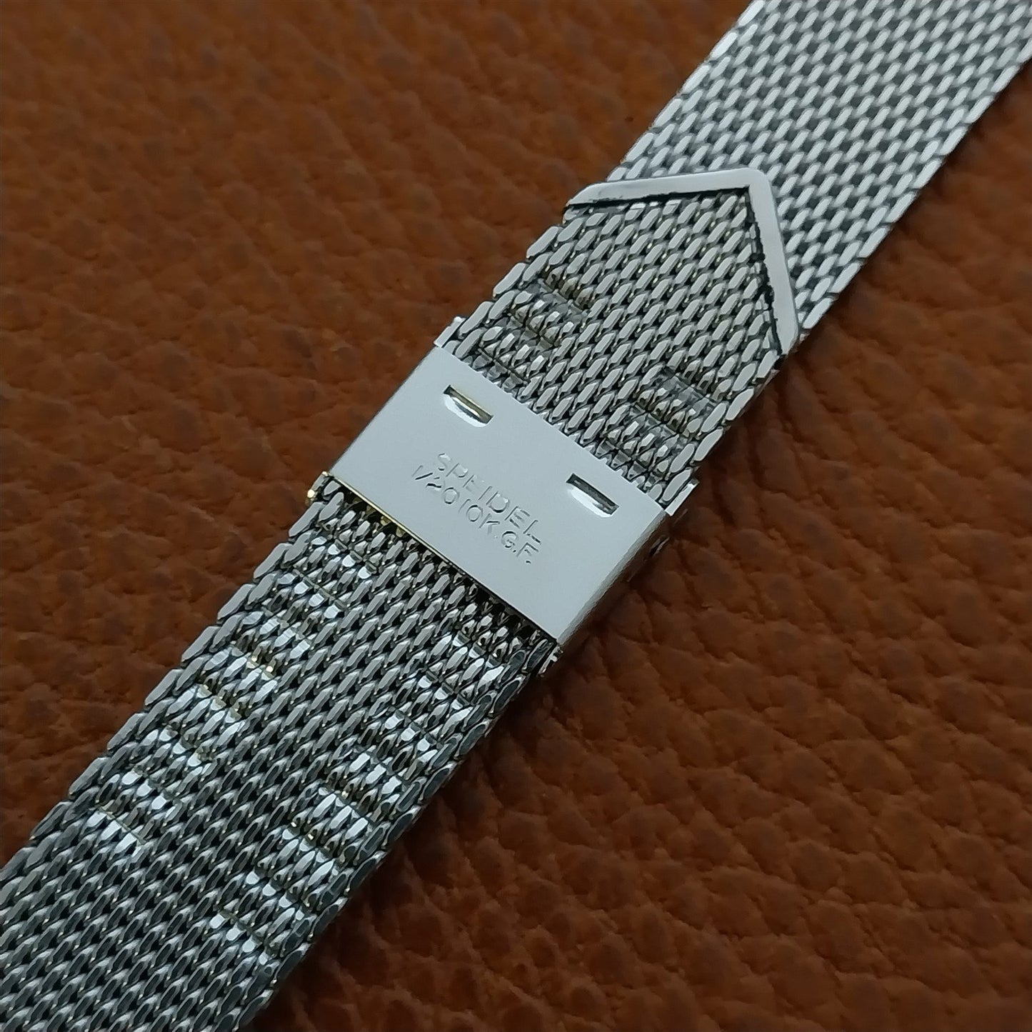 Vintage 17.4mm 10k White Gold-Filled Mesh Speidel Classic 1960s-1970s Watch Band
