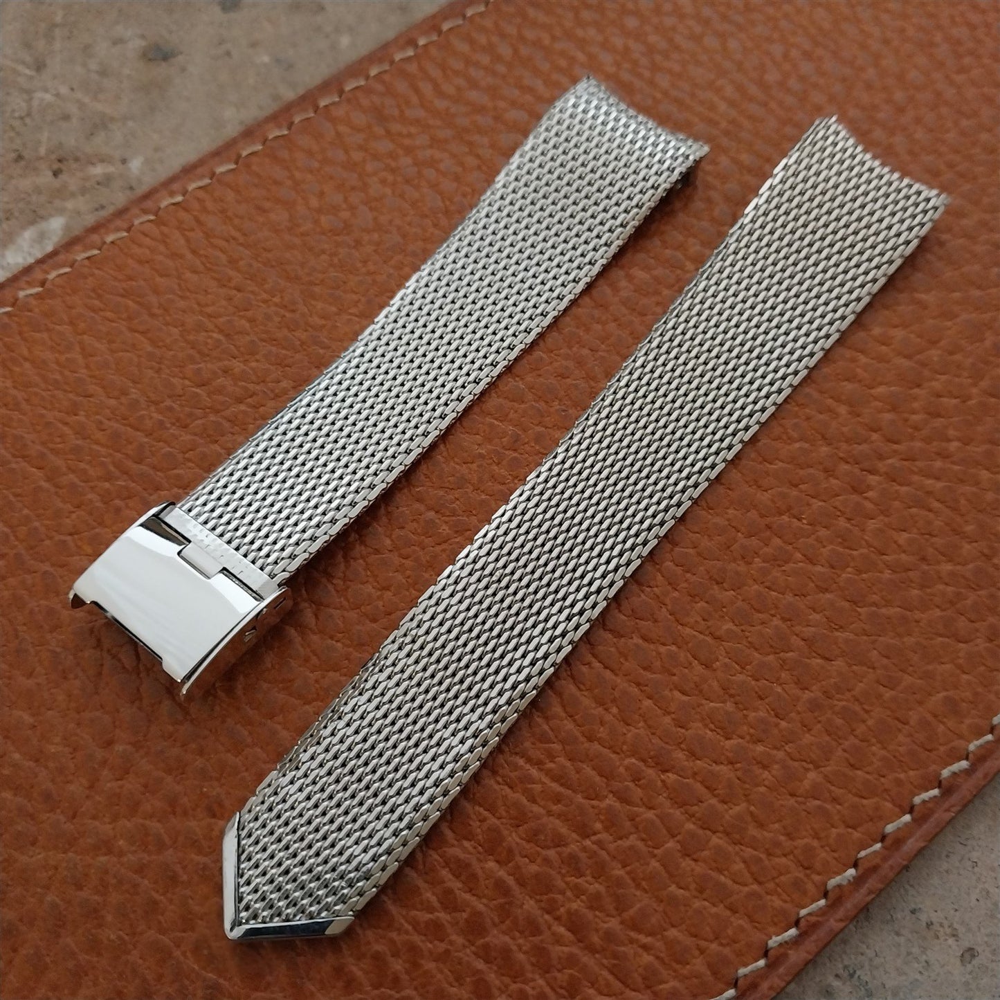 Vintage 17.4mm 10k White Gold-Filled Mesh Speidel Classic 1960s-1970s Watch Band