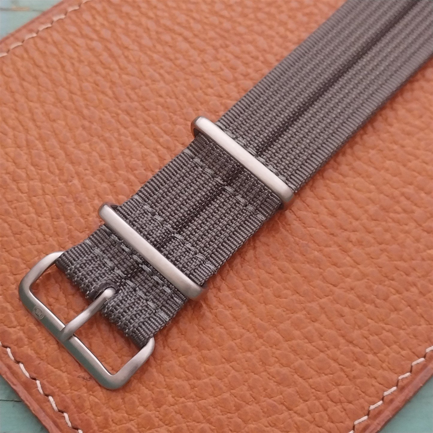 22mm Ribbed Gray & Black Stripe Nylon Classic G10 Watch Strap