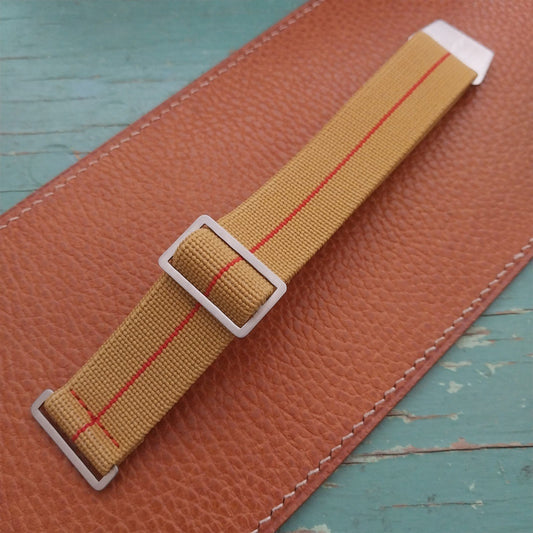 22mm Marine Nationale MN Parachute Elastic Yellow & Red Watch Strap
