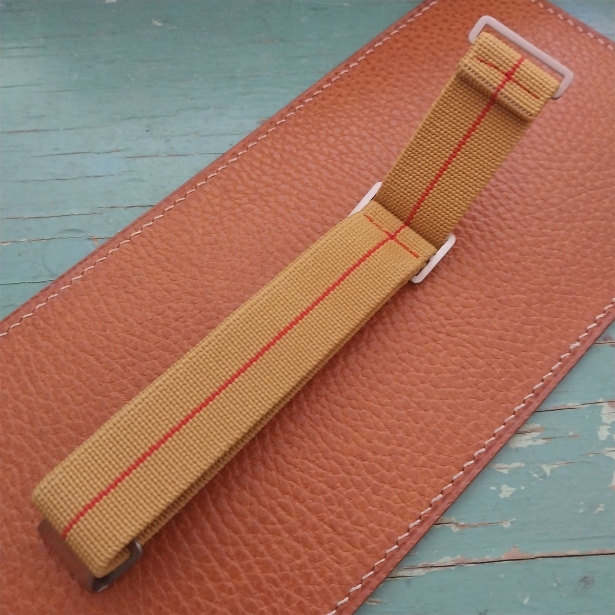 22mm Marine Nationale MN Parachute Elastic Yellow & Red Watch Strap