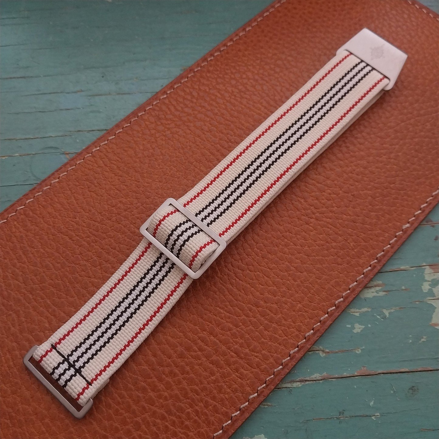 22mm Marine Nationale MN Parachute Elastic Striped Watch Strap